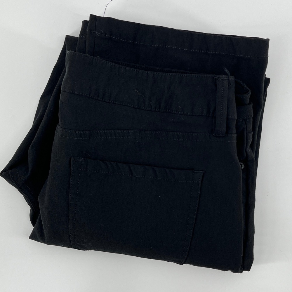 NYDJ Womens Black Straight Leg Dress Pants Size 10 Stretch Rayon Blend P4-571